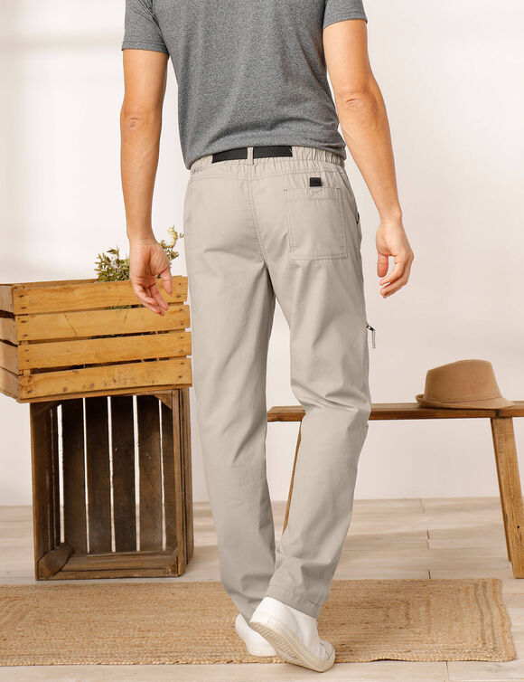 Pantalon 3/4 &eacute;lastiqu&eacute; + ceinture assortie (sable)