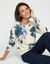Pull imprim&eacute; fleurs (&eacute;cru / bleu)