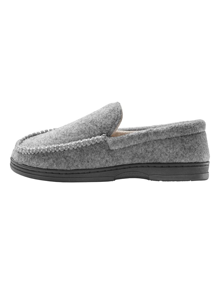 Pantoufles homme feutrine, gris Pantoufles homme feutrine, gris, hi-res image number 1