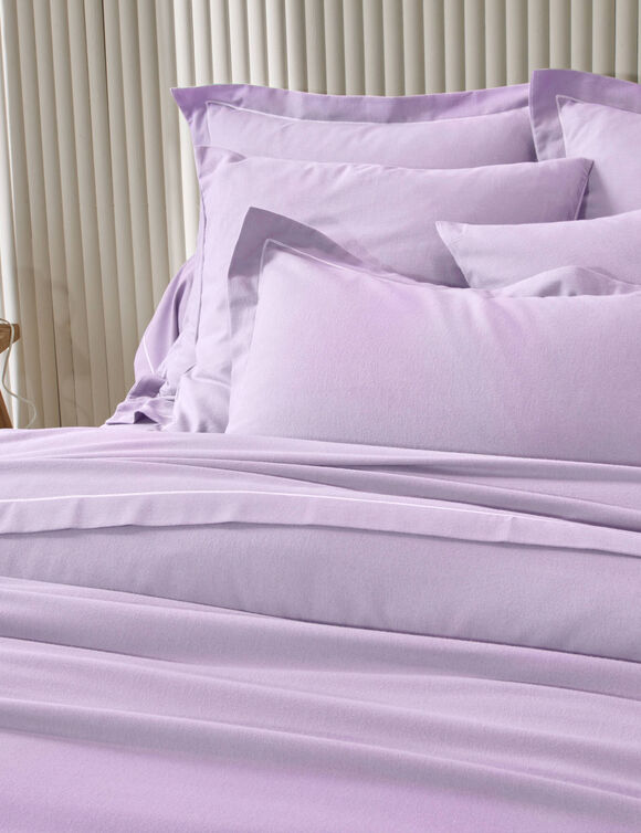 Linge de lit uni flanelle (lavande)