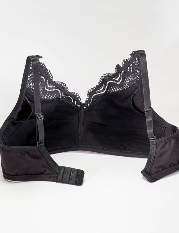 Soutien-gorge post-op&eacute;ratoire coton stretch forme foulard - sans armatures. (noir)