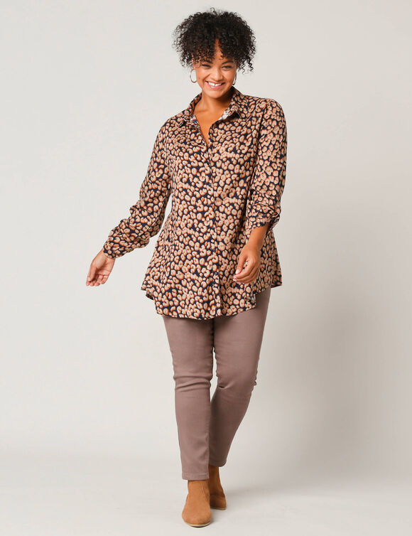 Jegging grande stature - taille élastiquée ultra confort (marron glacé)