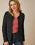 Gilet paletot, maille perlée fantaisie (noir)
