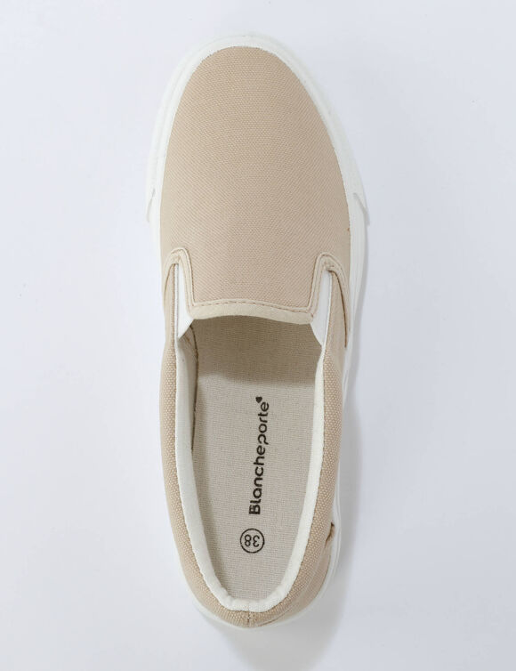 Slip-on sneakers in canvas (vlaskleur)
