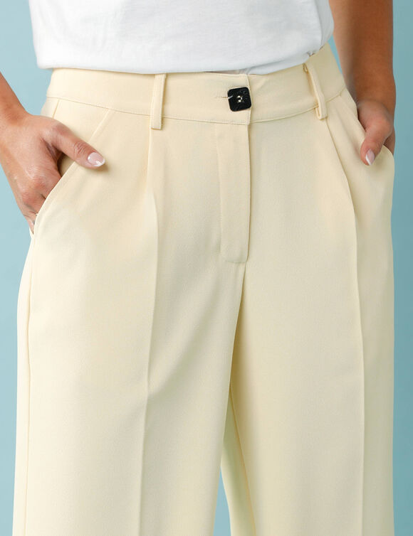Pantalon large fluide Sp&eacute;cial Petites (jaune p&acirc;le)