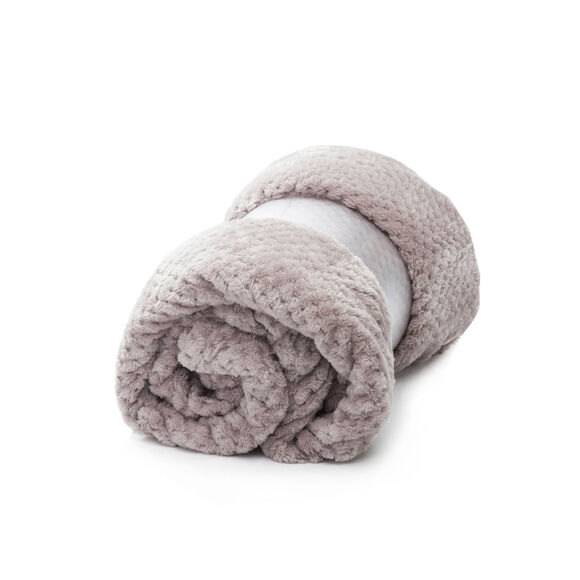 Couverture en velours effet tiss&eacute; (gris perle)