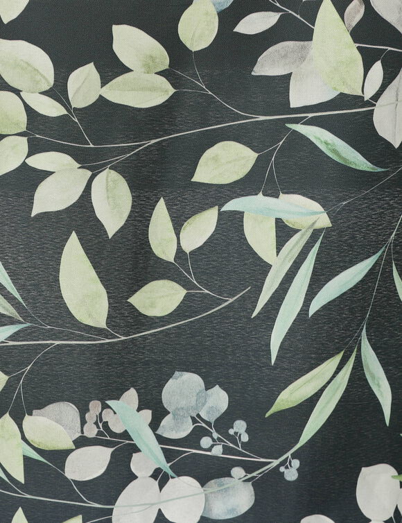 Tafellaken in polyester, met bladerenprint (blauw)
