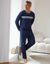Gestreept pyjamashirt met lange mouwen (marine)