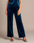 Ruime fluweelbroek met elastische tailleband (gletsjerblauw)