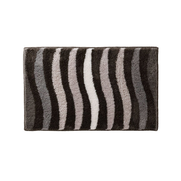 Tapis de bain zèbre très moelleux (gris)