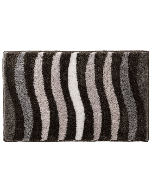 Tapis de bain zèbre très moelleux (gris)