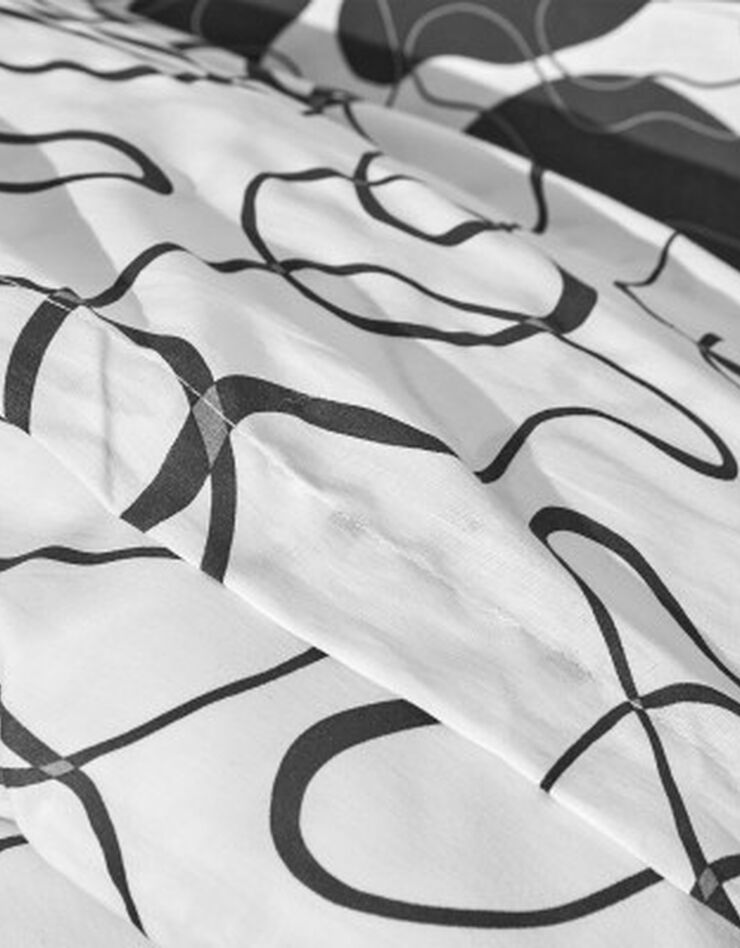 Linge de lit Folk en coton imprimé taches, noir Linge de lit Folk en coton imprimé taches, noir, hi-res image number 6