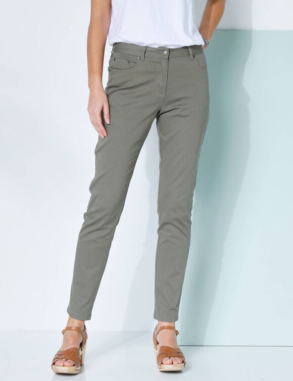 Pantalon fuselé couleur (kaki)