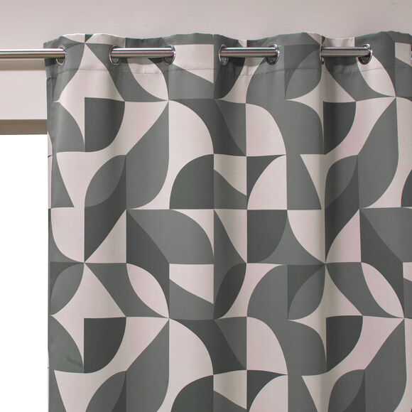 Rideau occultant imprim&eacute; graphique (vert)