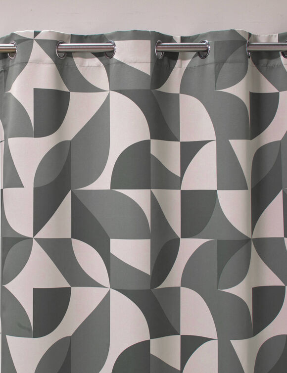 Rideau occultant imprim&eacute; graphique (vert)