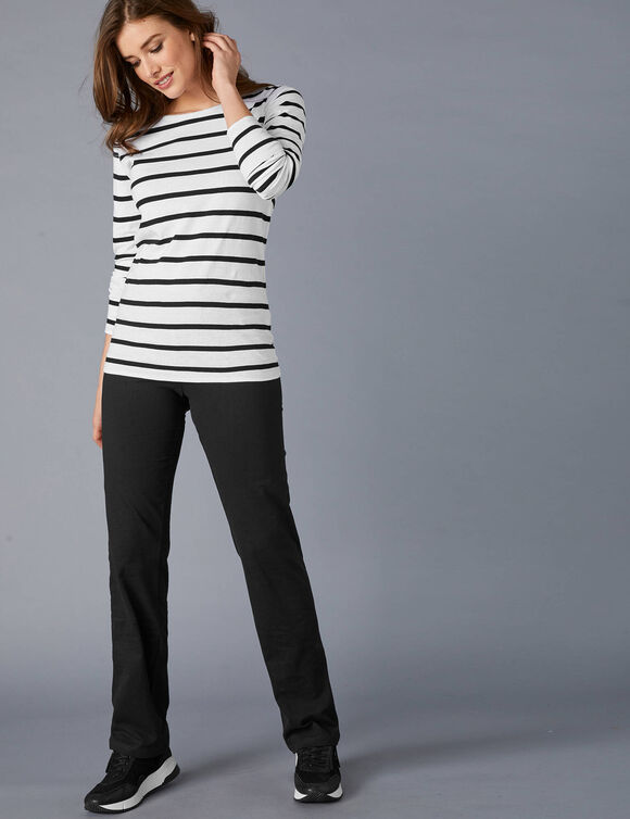 Pantalon droit en coton biologique(**) (noir)