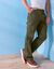 Broek in cargostijl, elastische gabardine (kaki)
