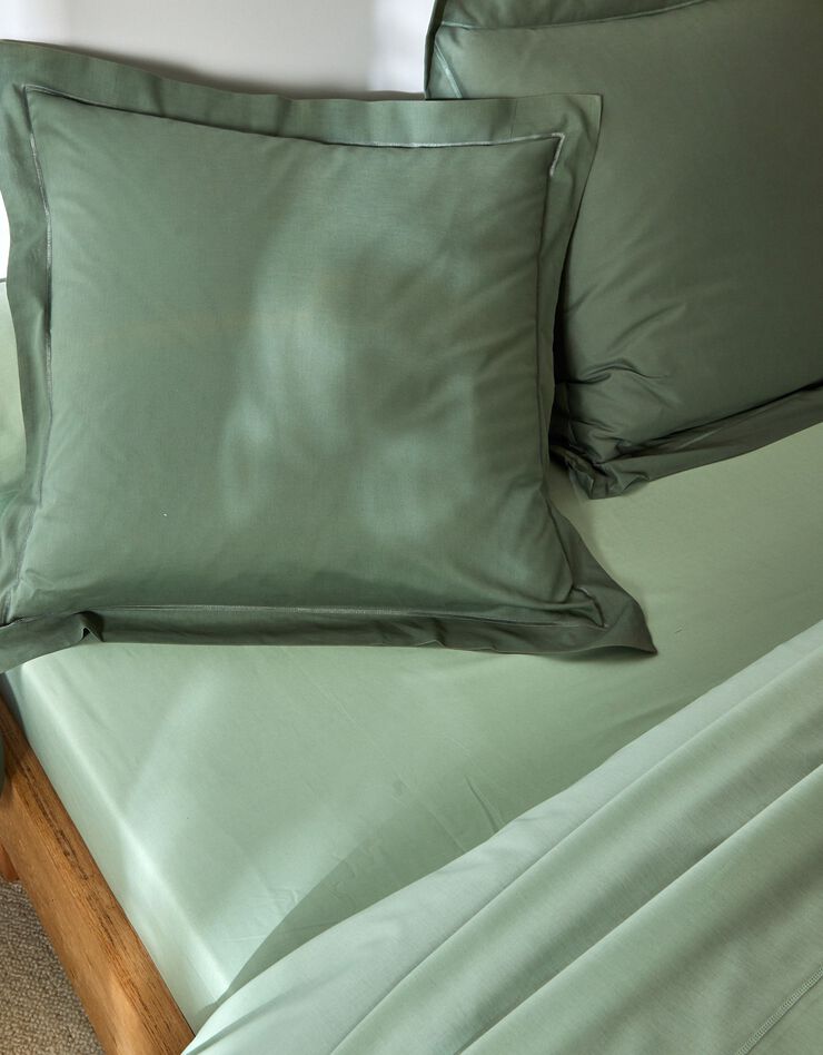 Linge de lit uni polyester-coton Colombine (eucalyptus)