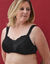 Soutien-gorge post-op&eacute;ratoire forme embo&icirc;tante en dentelle et microfibre - sans armatures (noir)