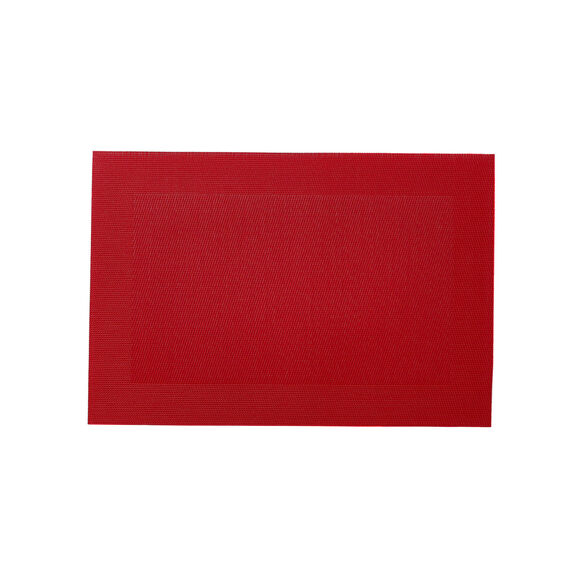 Lot de 4 sets de table - vinyle tress&eacute; (rouge)