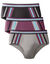 Slip met hoge taille en contrasterende strepen - set van 6 (zwart / bordeaux)