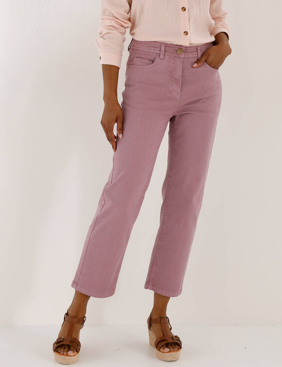 Pantacourt droit sculptant, renfort gainant (lilas)