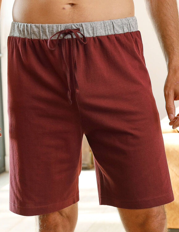 Pyjamashort - set van 2  (grijs + bordeaux)