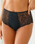 Microvezel- en stretchkant slipje met maxi-vorm en hoge taille - set van 2 (zwart + nude)