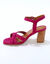 Sandalen van splitleer met hak (fuchsia)
