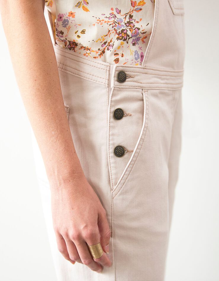 Salopette en jean couleur (beige rosé)