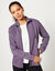 Sweater met rits, opstaande kraag (mauve)
