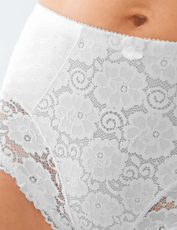 Culotte gainante maintien mod&eacute;r&eacute; - lot de 2 (2 blanc)