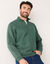 Sweater in molton met truckerskraag (donkergroen)
