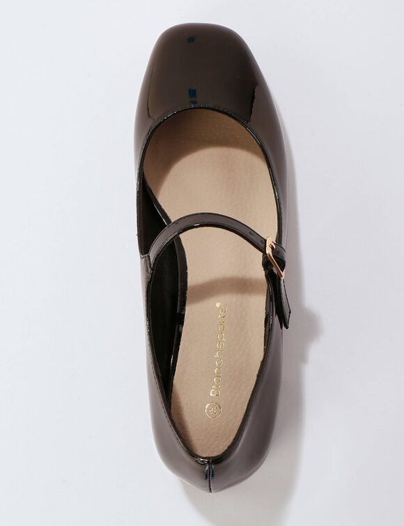 Babies vernies &agrave; talon (noir)