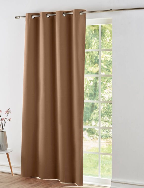 Rideau occultant bachette uni (taupe)