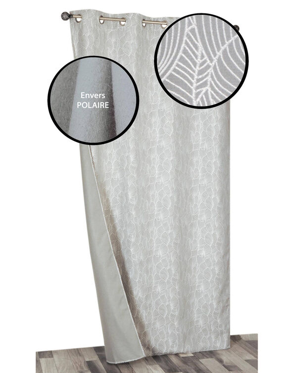 Rideau thermique imprimé fantaisie (gris)