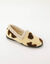 Pantoffels met asymmetrisch dierenmotief (ecru / bruin)