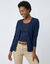 V-hals vest met knopen, lamswol (marine)