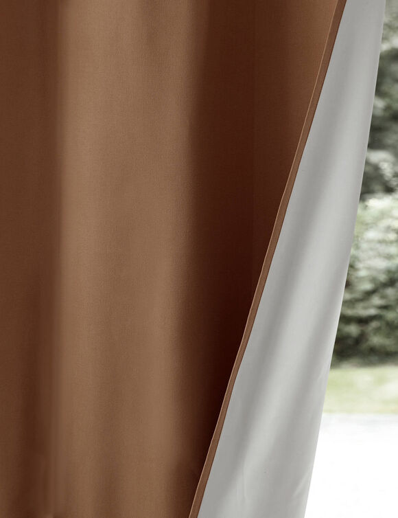 Rideau occultant bachette uni (taupe)