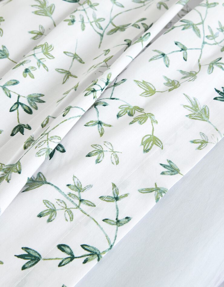 Linge de lit Julie en coton imprimé herbier (blanc)