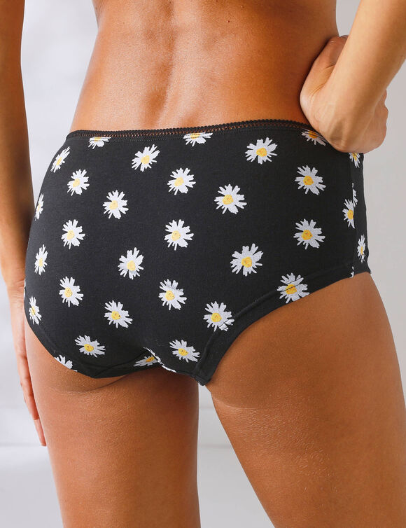 Culotte coton forme shorty imprimé motifs "abeilles" assortis– Lot de 4 (noir / jaune)