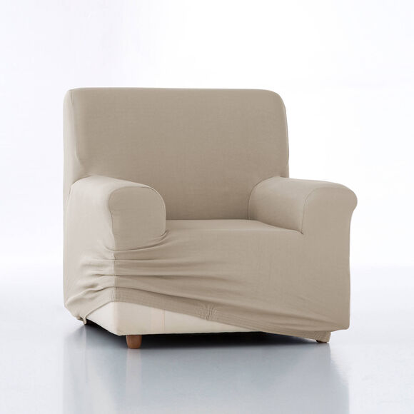 Housse unie fauteuil canapé bi-extensible  (ficelle)