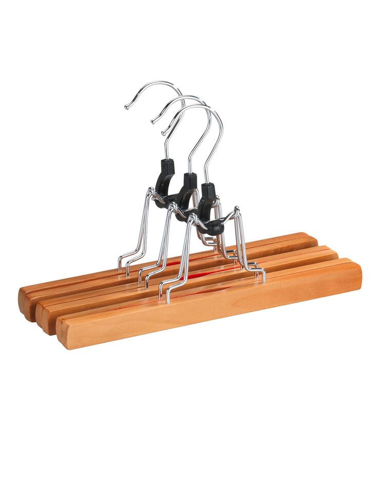 Set van 5 broekhangers, ruimtebesparend, metalen kleerhangers, multifunctionele broeken, kledinghangers, antislip, met open uiteinde en coating design, voor broeken, jeans (35 cm, beige-wit