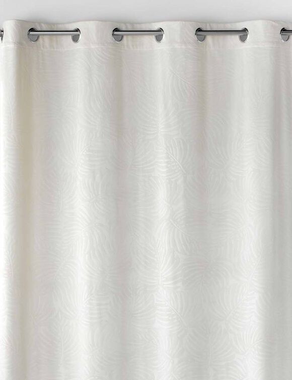 Rideau occultant velours motif feuilles (naturel)