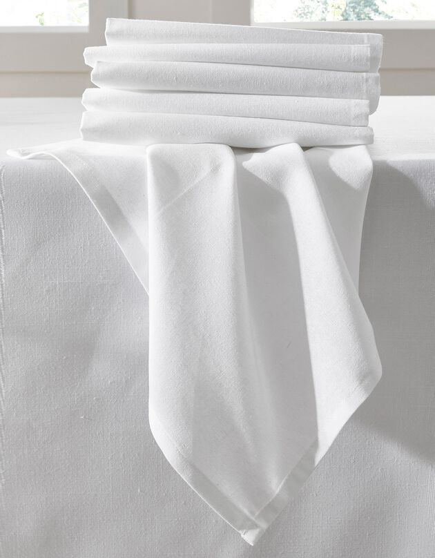 Serviette de table unie - lot de 6 (blanc)