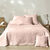 Couvre-lit uni style boutis Cassandre  (rose th&eacute;)