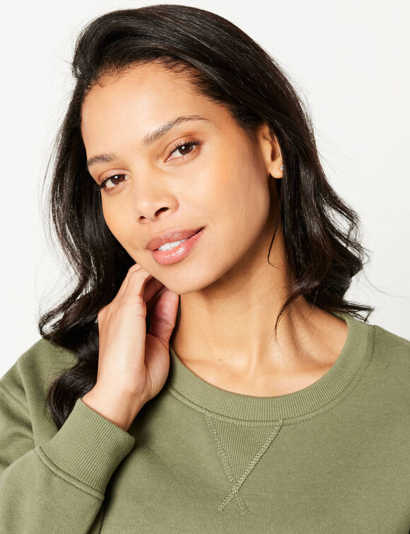 Sweat molleton, volume large (kaki)
