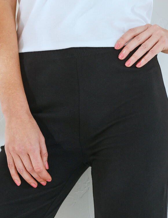 Pantalon large stretch, taille &eacute;lastiqu&eacute;e (noir)