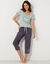 Pantacourt pyjama Beautiful uni imprimé placé (gris anthracite) Pantacourt pyjama Beautiful uni imprimé placé (gris anthracite)