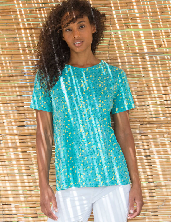 Bedrukt T-shirt met korte mouwen (celadon / anijs)